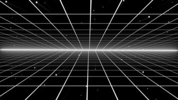 retrostil 80-tal sci-fi bakgrund futuristisk med laser rutnät landskap. digital cyberytestil från 1980-talet. video