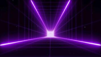 Retro style 80s Sci-Fi Background Futuristic with laser grid landscape. Digital cyber surface style of the 1980s. video