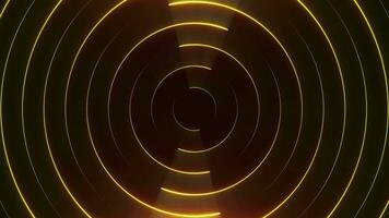 gyllene cirkel laser linje bakgrund. video ultra 4k