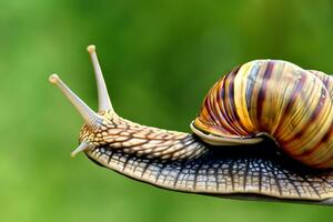 bosque caracol en el natural ambiente, Nota superficial profundidad de campo foto