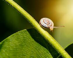 Forest snail in the natural environment, note shallow depth of field photo