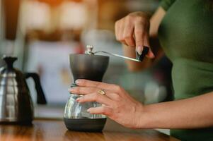 Fresh coffee, make fresh coffee, drip coffee, hot coffee, drink fresh Arabica coffee, make black coffee, coffee. photo