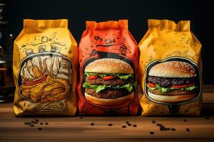 Packaging for fast food AI Generative photo