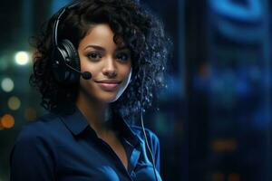 A beautiful businesswoman - call center style AI generated photo