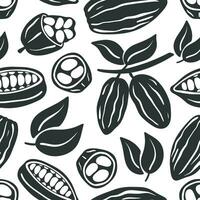 Cocoa ink hand drawn seamless pattern vector