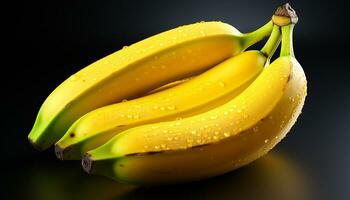 Freshness of nature snack, ripe banana, reflects healthy lifestyle choices generated by AI photo