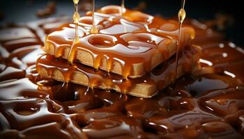 Sweet food, dessert, chocolate, gourmet, candy, freshness, snack, sugar, baked, honey generated by AI photo