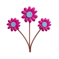 boho fleurs 3d le rendu icône illustration png