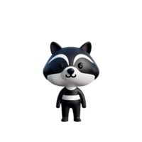 raccoon 3d rendering icon illustration png