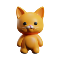 gatito 3d representación icono ilustración png