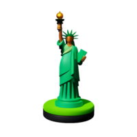 Statue von Freiheit 3d Rendern Symbol Illustration png