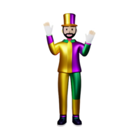 mardi gras 3d tolkning ikon illustration png