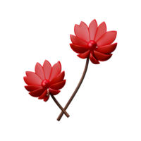 torkades blommor 3d tolkning ikon illustration png