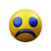 sad emoji 3d rendering icon illustration png