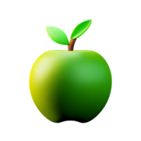 verde manzana 3d representación icono ilustración png