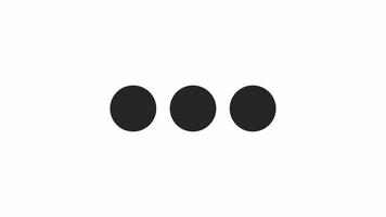 três pontos trocando lugares Preto e branco Carregando animação. elipse esboço 2d desenho animado pré-carregador, plano ui elemento 4k vídeo carregador movimento gráfico. rotativo bolas esperando animado indicador gif video