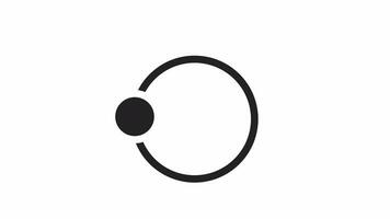 Circular loader with rotating dot black and white loading animation. Spinning circle outline 2D cartoon preloader, flat ui element 4K video loader motion graphic. Waiting animated indicator gif