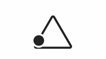 Triangle with dot rotating clockwise black and white loading animation. Refresh outline 2D cartoon preloader, flat ui element 4K video loader motion graphic. Buffering waiting animated indicator gif