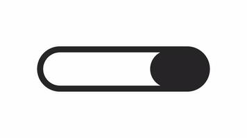 Moving bubbles in rounded rectangle black and white loading animation. Oblong connect outline 2D cartoon preloader, flat ui element 4K video loader motion graphic. Waiting animated indicator gif