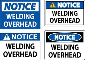 Notice Sign Welding Overhead vector