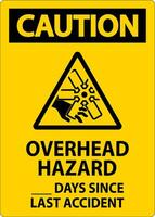 Caution Sign Overhead Hazard Days Since Last Accident vector