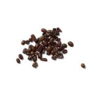 Isolated coffee beans spread on ground fit for your beverages concept. png