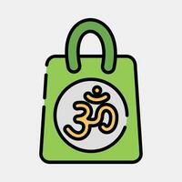 icono regalo bolsa. diwali celebracion elementos. íconos en lleno línea estilo. bueno para huellas dactilares, carteles, logo, decoración, infografía, etc. vector