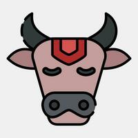 Icon sacred cow. Diwali celebration elements. Icons in filled line style. Good for prints, posters, logo, decoration, infographics, etc. vector