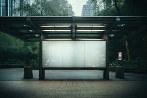Blank digital signage screen in a public place AI Generative photo