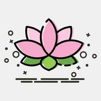 Icon lotus. Diwali celebration elements. Icons in MBE style. Good for prints, posters, logo, decoration, infographics, etc. vector