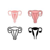 Healthy Female reproductive system in Internal organ include uterus, cervix, ovary, fallopian tube. Human Anatomy of inner body part. Womb icon. Vector illustration. Design on white background. EPS10