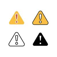 Warning attention sign with exclamation symbol in triangle badge for beware. Web button, Hazard caution. Alerts, exclamation,single, warning icon. Vector illustration Design on white background EPS10