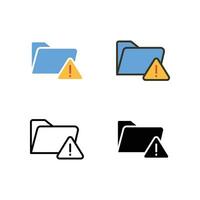 Error folder notification with exclamation mark File storage in danger alarm suitable for web, infographics, apps. Alert, folder, warning icon Vector illustration Design on white background EPS10