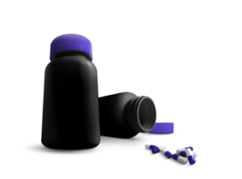 Blank plain pills bottle for medicine project. png
