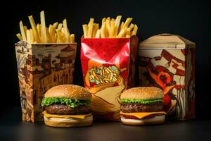 Packaging for fast food AI Generative photo