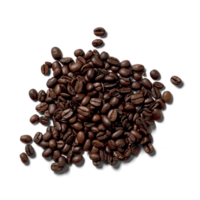 isolado café feijões espalhar em terra em forma para seu bebidas conceito. png