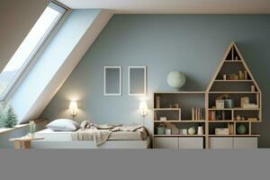 modern room interior for children AI Generative photo