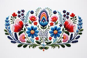 Slovak folk embroidery sticker design photo