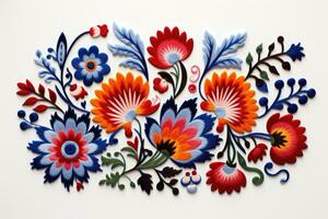 Slovak folk embroidery sticker design photo