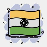 Icon indian flag. Diwali celebration elements. Icons in comic style. Good for prints, posters, logo, decoration, infographics, etc. vector