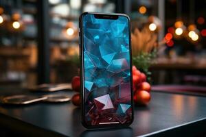 Tempered glass mockup for smartphone AI generated photo