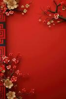 Chinese New Year, banner with copy space AI generated photo