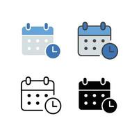 Date and time. Clock and calendar for time management in business projects, schedule events planning, working schedule. Time table. Schedule icon. Vector illustration design