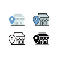 Location Pin, store point. Local search marketing e-commerce campaign strategy. Market location based advertising. Local advertising icon. Vector illustration design on white background. EPS10