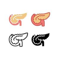 Part of digestive system, large gland in stomach for medical info graphics. Human internal organ, inner body part. Outline. Pancreas icon. Vector illustration. Design on white background. EPS10