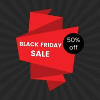 Black Friday sale banner on black background. Vector illustration.