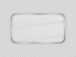 Glass plate in rounded rectangular frame vector