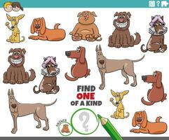 one of a kind game with funny cartoon dogs vector