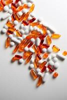 Orange and rot pills AI generated photo