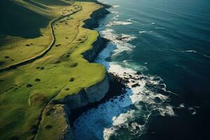 landscape photography coastline AI generated photo